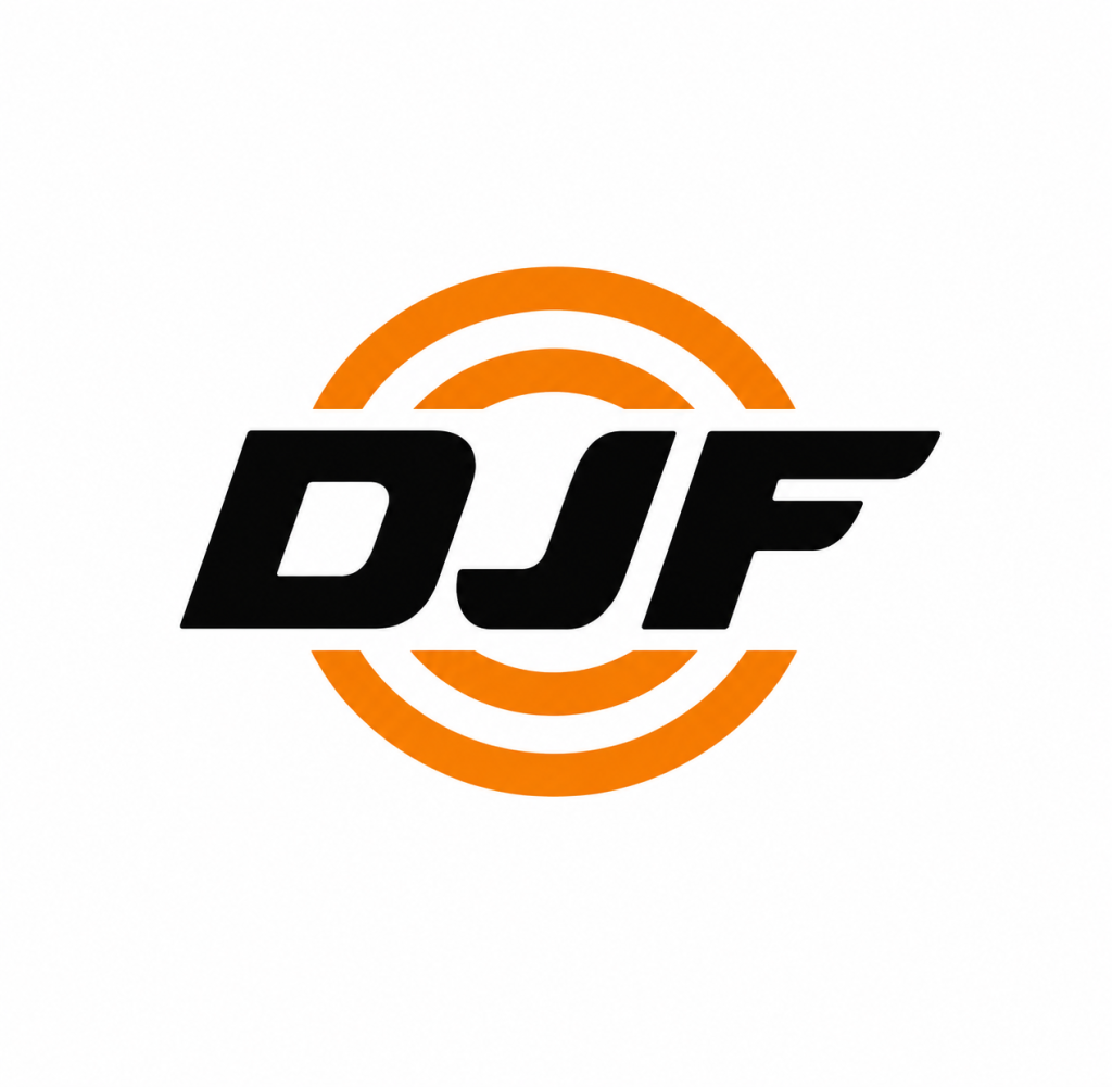 Logotipo DJF nítido y limpio
