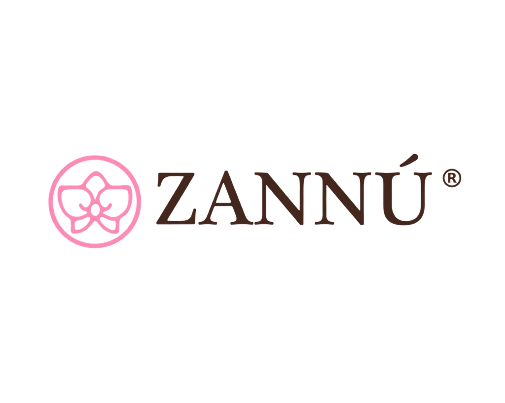 Logotipo ZANNÚ con orquídea rosa